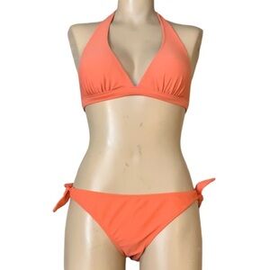 Enchanting Orange Halter Side Tye Bikini Swim Suit